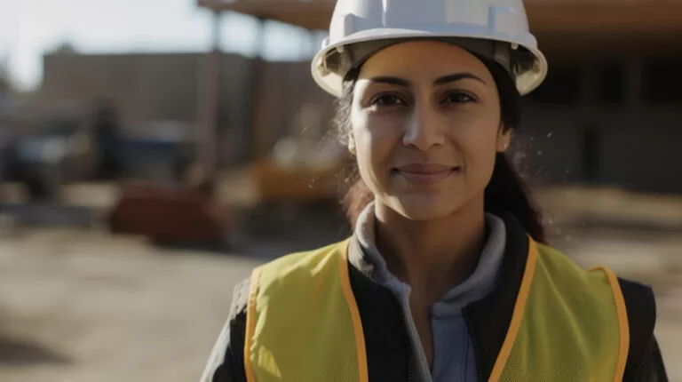foto de uma mulher em uma área de mineração